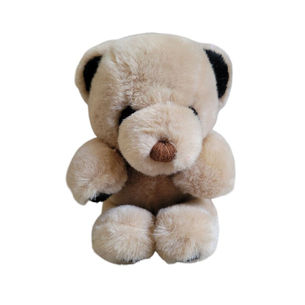 Vintage 8" Mary Meyer Teddy Bear Brown And Black Made In Korea Plush Stuffed